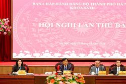 Thành ủy Hà Nội thảo luận Tờ trình về phân cấp quản lý cán bộ, quy định cho thôi giữ chức vụ, từ chức