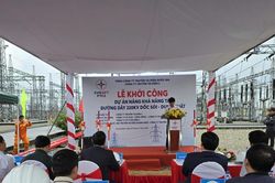Khởi công dự án 'Nâng khả năng tải đường dây 220kV Dốc Sỏi – Dung Quất'