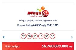 Kết quả xổ số Vietlott Power ngày 27/11/2025