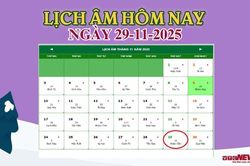 Lịch âm 29/11 - Âm lịch hôm nay 29/11 chính xác nhất - lịch vạn niên 29/11/2025