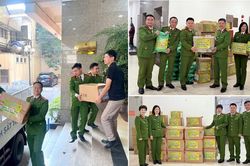 Phòng Cảnh sát QLHC về TTXH Công an Hà Nội thiết thực hướng về đồng bào miền Trung, Tây Nguyên