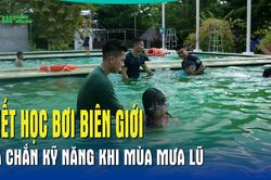 Tiết học bơi biên giới – lá chắn kỹ năng khi mùa mưa lũ