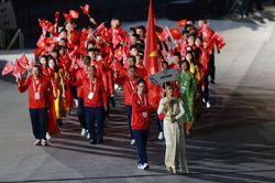 Khoảnh khắc đoàn Thể Thao Việt Nam diễu hành tại Lễ khai mạc SEA Games 2025