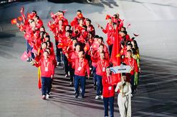 Hình ảnh Đoàn thể thao Việt Nam diễu hành khai mạc SEA Games 33