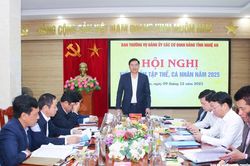Đồng chí Hoàng Nghĩa Hiếu chủ trì hội nghị kiểm điểm tập thể, cá nhân Ban Thường vụ Đảng ủy các cơ quan Đảng tỉnh Nghệ An