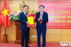 Nghệ An điều động, bổ nhiệm đồng chí Vũ Tuấn Dũng - Bí thư Đảng ủy, Chủ tịch HĐND xã Hợp Minh giữ chức Chánh Thanh tra tỉnh