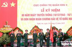 Cục Chính trị Quân khu 4 kỷ niệm 80 năm thành lập, đón nhận Huân chương Bảo vệ Tổ quốc hạng Nhất