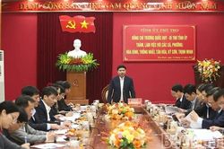 Bí thư Tỉnh ủy Trương Quốc Huy làm việc với Thường trực Đảng ủy các phường: Hòa Bình, Thống Nhất, Tân Hòa, Kỳ Sơn và xã Thịnh Minh