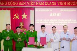 Bệnh viện Sản Nhi Nghệ An và Công an phường Trường Vinh ký kết phối hợp về công tác đảm bảo an ninh, trật tự