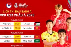 Lịch thi đấu U23 Việt Nam ở vòng chung kết U23 châu Á 2026