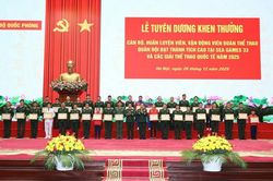 Tuyên dương đoàn thể thao Quân đội đạt thành tích cao năm 2025