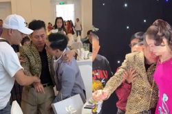 Nghệ sĩ Tấn Beo bật khóc trong đám cưới con trai Tấn Lộc