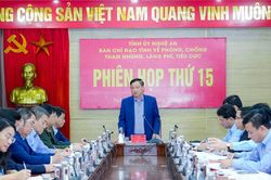 Ban Chỉ đạo phòng, chống tham nhũng, lãng phí, tiêu cực tỉnh Nghệ An họp phiên thứ 15
