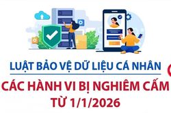 Các hành vi bị nghiêm cấm từ ngày 1/1/2026 theo Luật Bảo vệ dữ liệu cá nhân