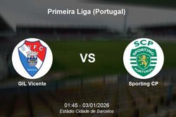 Nhận định GIL Vicente vs Sporting CP - Primeira Liga 01h45 ngày 3/1