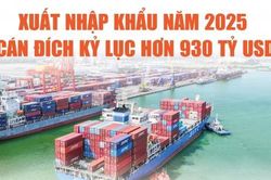 Infographics: Năm 2025, xuất nhập khẩu hàng hóa cán đích kỷ lục hơn 930 tỷ USD