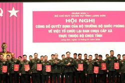 Lạng Sơn tổ chức lại Ban Chỉ huy quân sự cấp xã trực thuộc Bộ Chỉ huy quân sự tỉnh