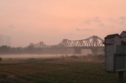 Bến hoa Phúc Xá: Tọa độ săn bình minh rực rỡ dưới chân cầu Long Biên