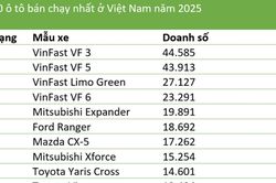 Top 10 ô tô bán chạy nhất Việt Nam 2025: Xe điện VinFast bứt phá chiếm lĩnh thị trường