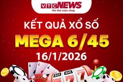 Vietlott 16/1 - Kết quả xổ số Vietlott hôm nay 16/1/2026 - Xổ số Mega 6/45