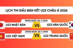 Trực tiếp bán kết U23 châu Á 2026 trên VTV5 VTV Cần Thơ