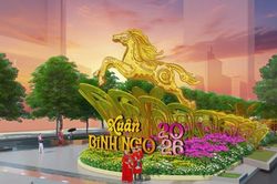 Linh vật ngựa 7m, công nghệ mapping tạo dấu ấn đường hoa Nguyễn Huệ 2026