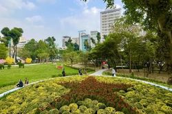 TP.HCM: Nhà thi đấu Phan Đình Phùng bỏ hoang đã trở thành công viên phục vụ người dân dịp Tết Bính Ngọ
