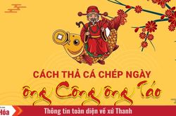 Nghi thức thả cá chép ngày ông Công ông Táo