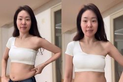 Nữ diễn viên 'khoe' tăng cân sau Tết