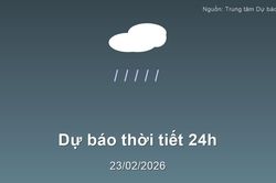Thời tiết đất liền 24h tới (24/02/2026): Bắc Bộ mưa phùn, Nam Bộ nắng nóng