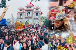 Dòng người chen chân xin lộc ở Đền Bà Chúa Kho
