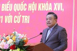 Chủ nhiệm Ủy ban Kiểm tra Trung ương Trần Sỹ Thanh tiếp xúc cử tri, vận động bầu cử tại Lạng Sơn