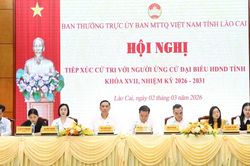Hội nghị tiếp xúc cử tri với những người ứng cử đại biểu HĐND tỉnh khóa XVII tại đơn vị bầu cử số 01