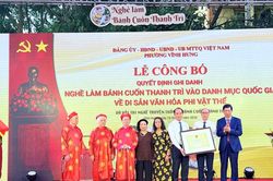 Bánh cuốn Thanh Trì được ghi danh Di sản văn hóa phi vật thể quốc gia