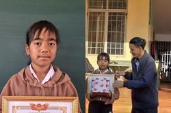 Gia Lai: Tuyên dương học sinh lớp 6 nhặt được của rơi trả lại người mất