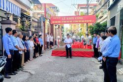Phường Thới Sơn: Khởi công công trình đường, hệ thống thoát nước, hệ thống chiếu sáng liên khu phố
