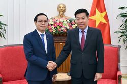Ủy viên Trung ương Đảng, Thứ trưởng Ngoại giao Nguyễn Mạnh Cường tiếp Thứ trưởng Ngoại giao Lào