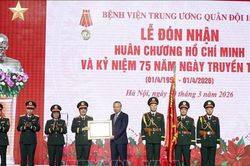 Tổng Bí thư Tô Lâm, Bí thư Quân ủy Trung ương dự Lễ đón nhận Huân chương Hồ Chí Minh và Kỷ niệm 75 năm Ngày truyền thống của Bệnh viện Trung ương Quân đội 108