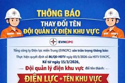Công ty Điện lực Khánh Hòa thông báo về việc đổi tên các đội quản lý điện khu vực