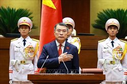Hình ảnh Lễ tuyên thệ và phát biểu nhậm chức của Thủ tướng Lê Minh Hưng