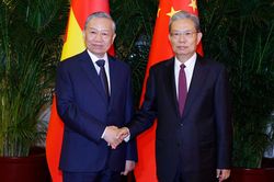 Tổng Bí thư, Chủ tịch nước Tô Lâm hội kiến Ủy viên trưởng Nhân đại toàn quốc Trung Quốc