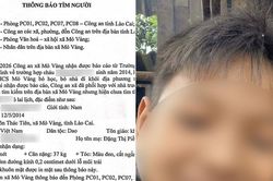 Bé trai mất tích sau khi bị bố đánh, công an phát thông báo truy tìm