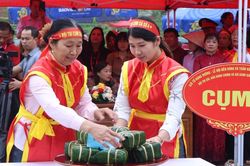 Sôi nổi Hội thi gói, nấu bánh chưng, giã bánh giầy dâng Vua Hùng năm 2026