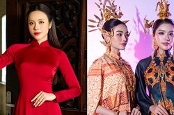 Tô Diệp Hà yêu kiều áo dài đỏ, hoa hậu Phương Oanh, Yến Nhi hóa 'nàng thơ'