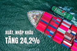 [Infographic] 4 tháng, tổng kim ngạch xuất, nhập khẩu hàng hóa tăng 24,2% so với cùng kỳ