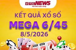 Vietlott 8/5 - Kết quả xổ số Vietlott hôm nay 8/5/2026 - Xổ số Mega 6/45
