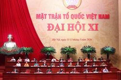 Chùm ảnh: Toàn cảnh phiên làm việc đầu tiên Đại hội đại biểu toàn quốc MTTQ Việt Nam lần thứ XI