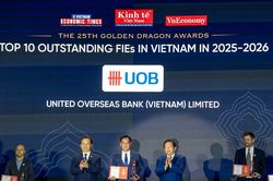 UOB Việt Nam được vinh danh 'Ngân hàng tốt nhất cho doanh nghiệp FDI' tại Giải thưởng Rồng Vàng 2026