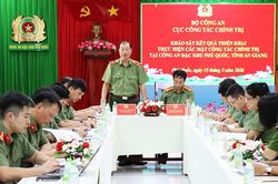 Khảo sát kết quả triển khai thực hiện các mặt công tác chính trị tại Công an đặc khu Phú Quốc