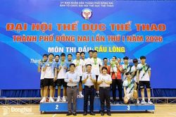3 địa phương cùng đoạt 2 huy chương vàng giải cầu lông Đại hội Thể dục thể thao thành phố Đồng Nai lần I